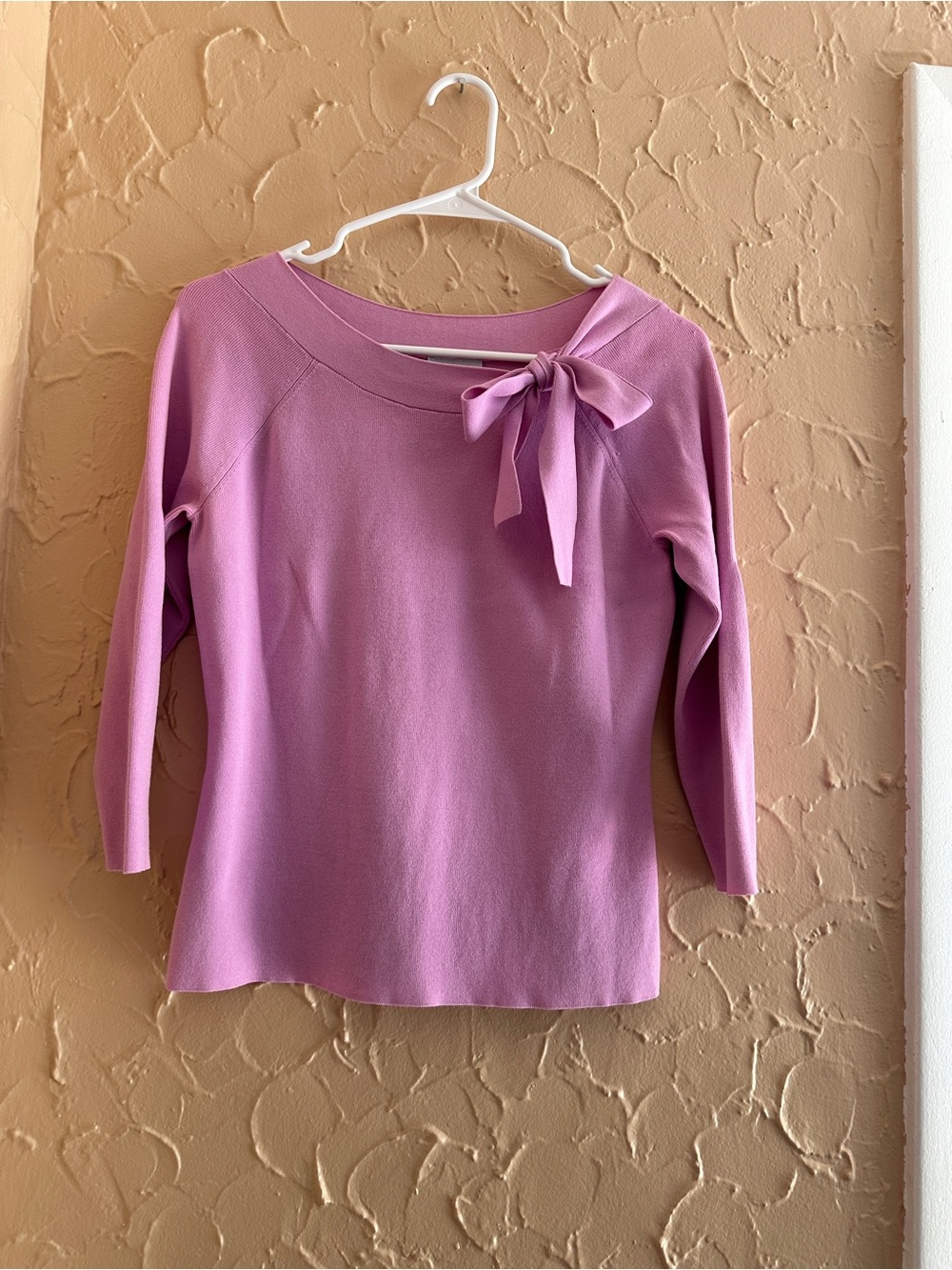 LOFT Mauve Bow-Accent Knit Top